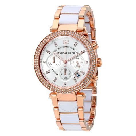 michael kors parker watch white|Michael Kors parker chronograph.